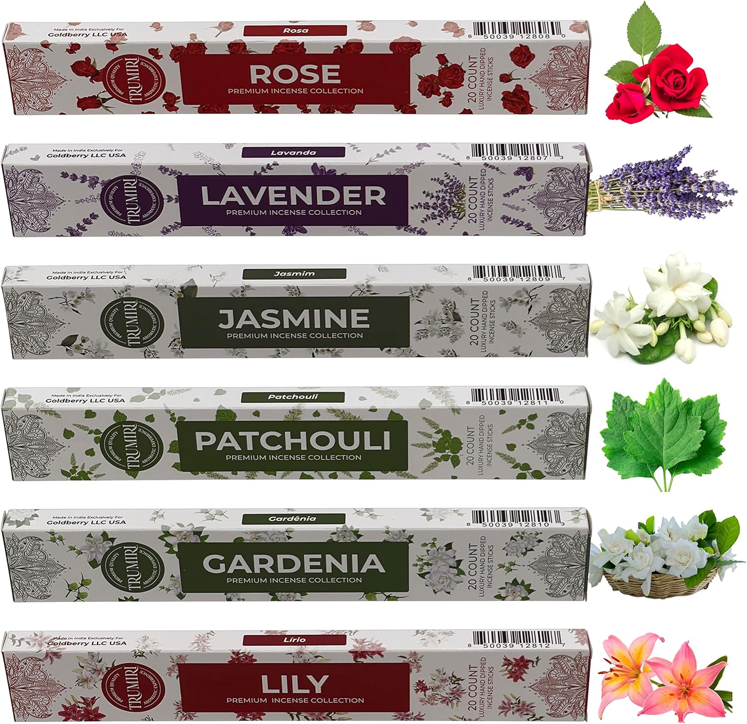 Floral Incense Sticks Variety Pack - 120 Count