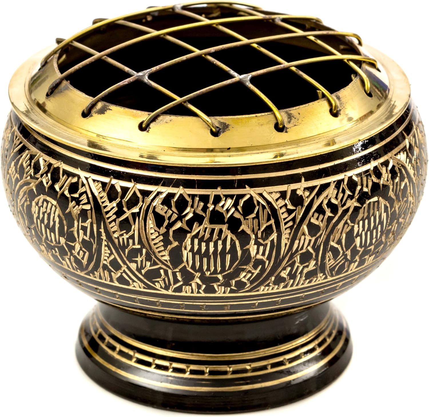 Black Brass Incense Holder - 2 Inch Tall for Resin Cones Meditation