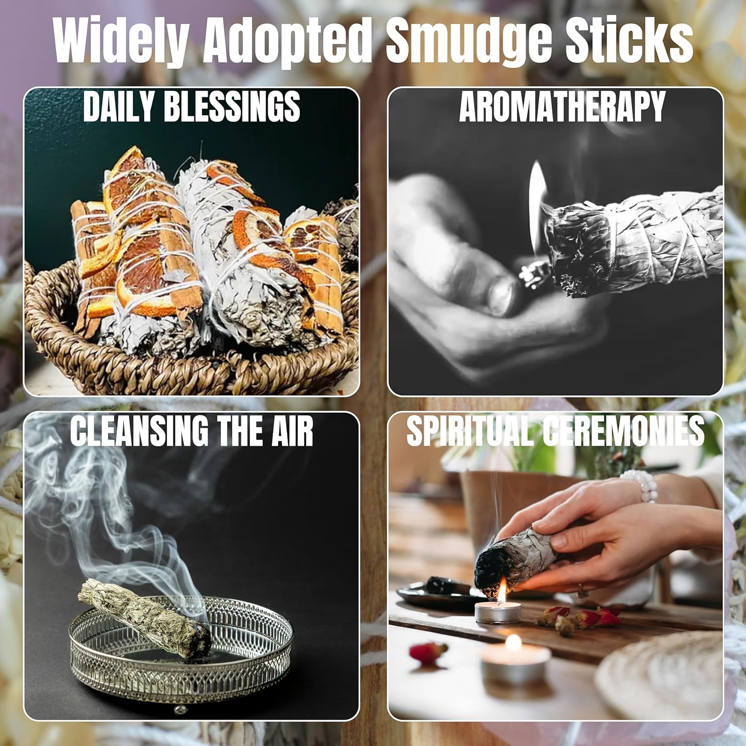 Soul Sticks 3 Pack Smudge Sticks for Cleansing and Abundance