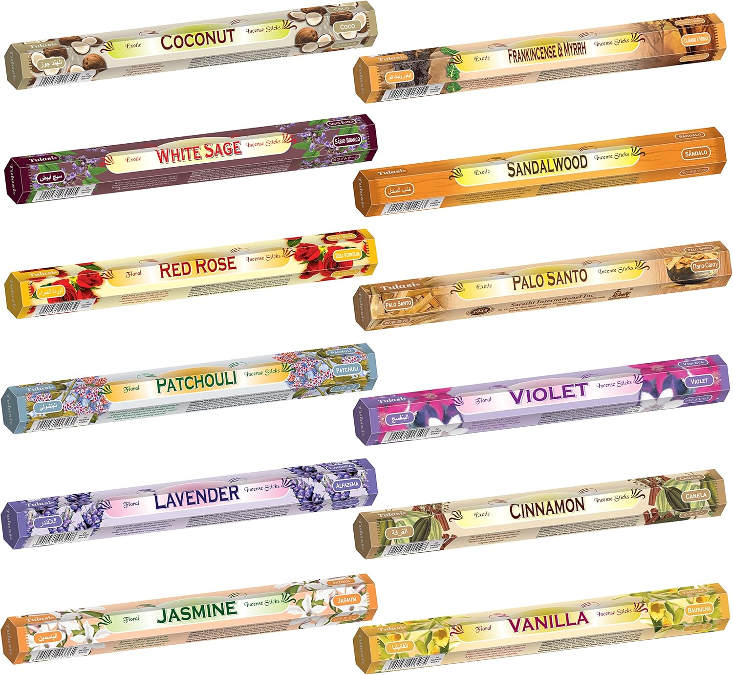 Tulasi Incense Sticks 240pcs Natural Aromatherapy Set