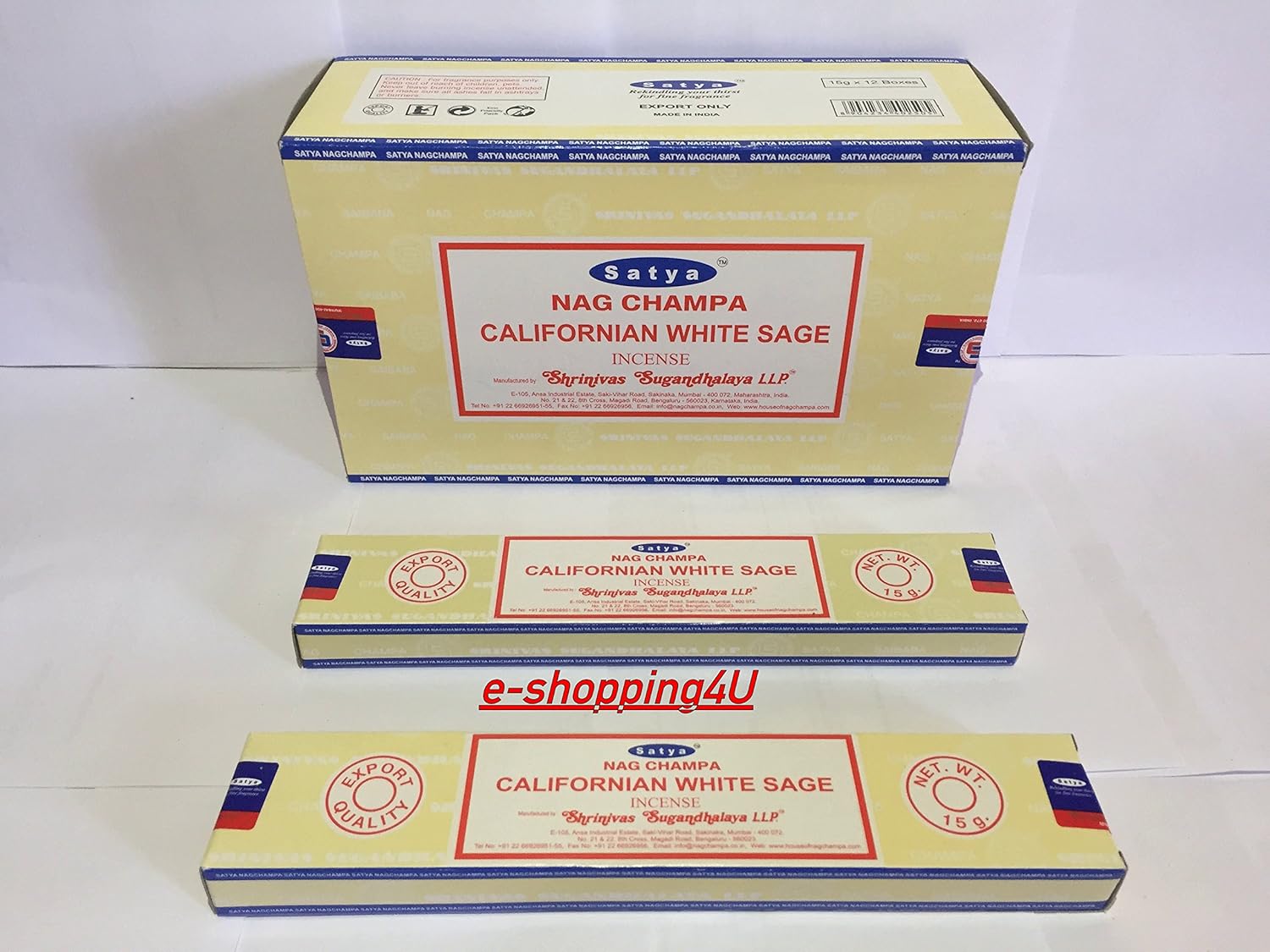 Satya Box of 12 Californian White Sage Incense Sticks