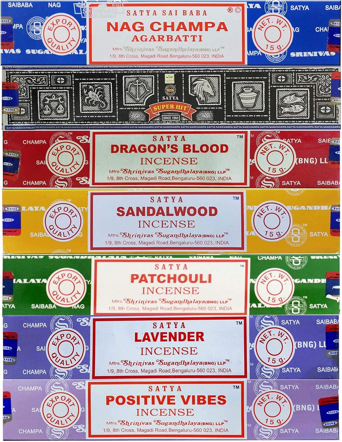 Satya Incense Gift Set 15g Pack of 7