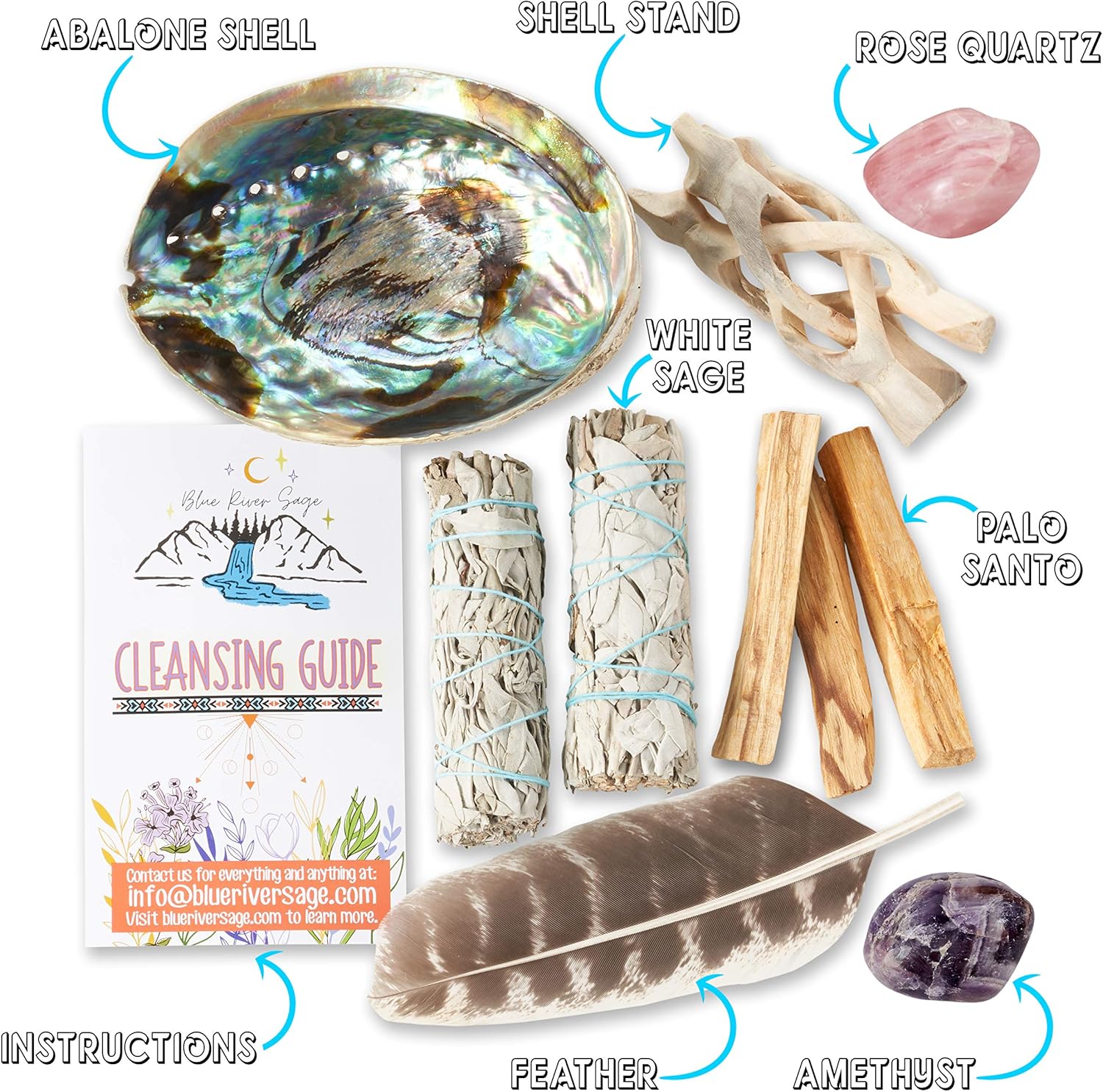 Blue River Sage Home Smudging Kit with Sage Sticks