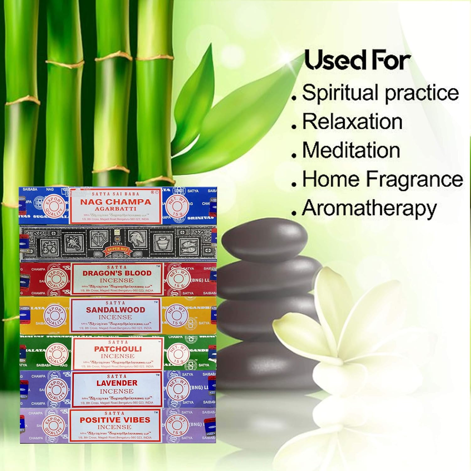 Satya Incense Gift Set 15g Pack of 7
