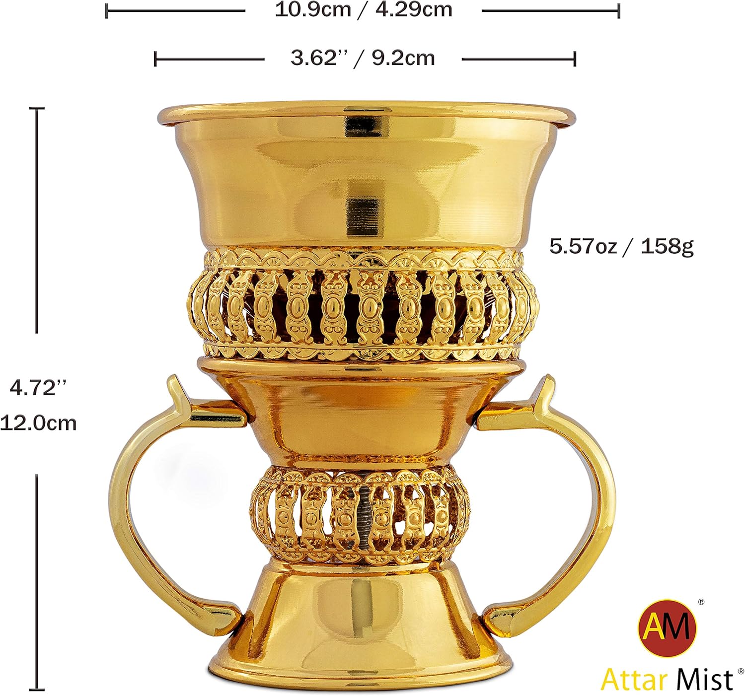 AM Regal Metal Incense Burner - Gold