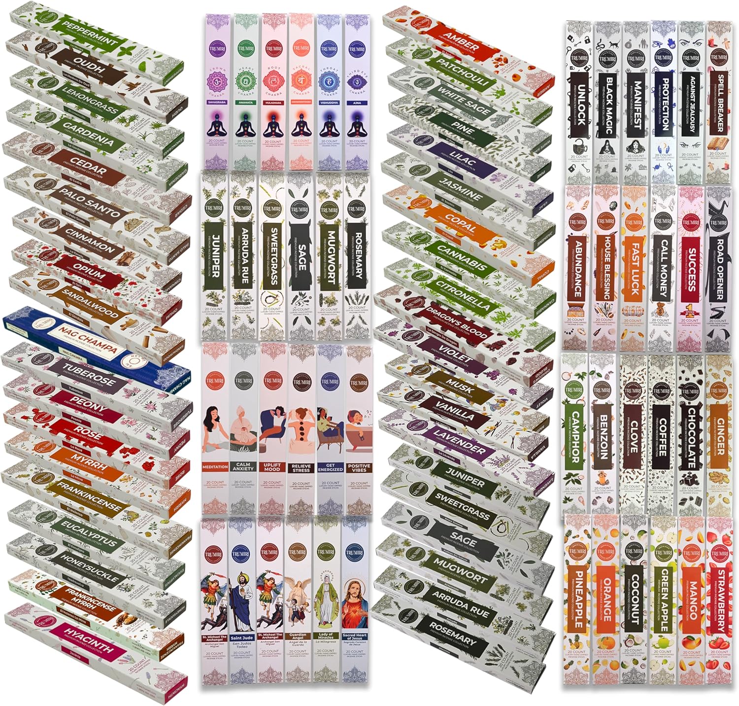 Trumiri Incense Sticks 12 Variety Pack with Holder Burner