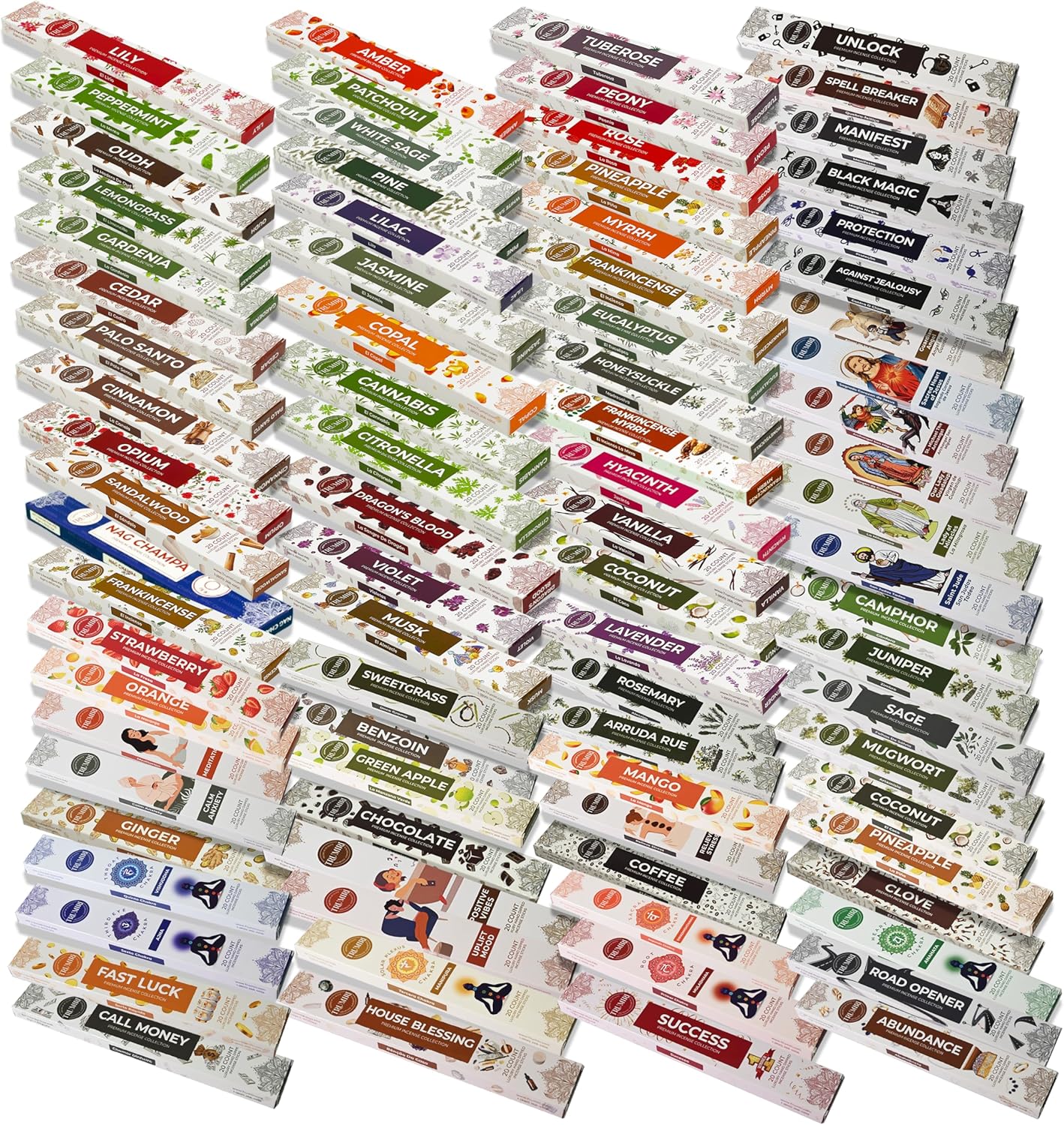 Trumiri Incense Sticks 12 Variety Pack with Holder Burner