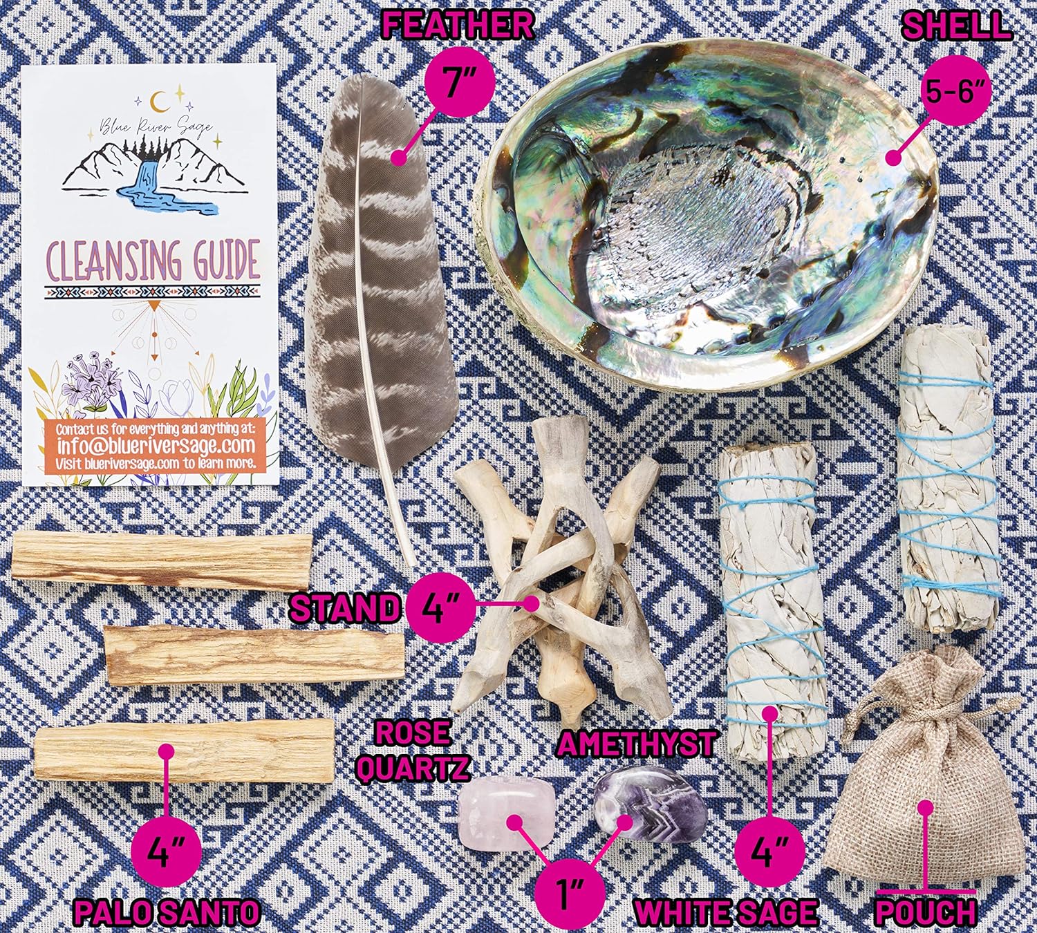 Blue River Sage Home Smudging Kit with Sage Sticks